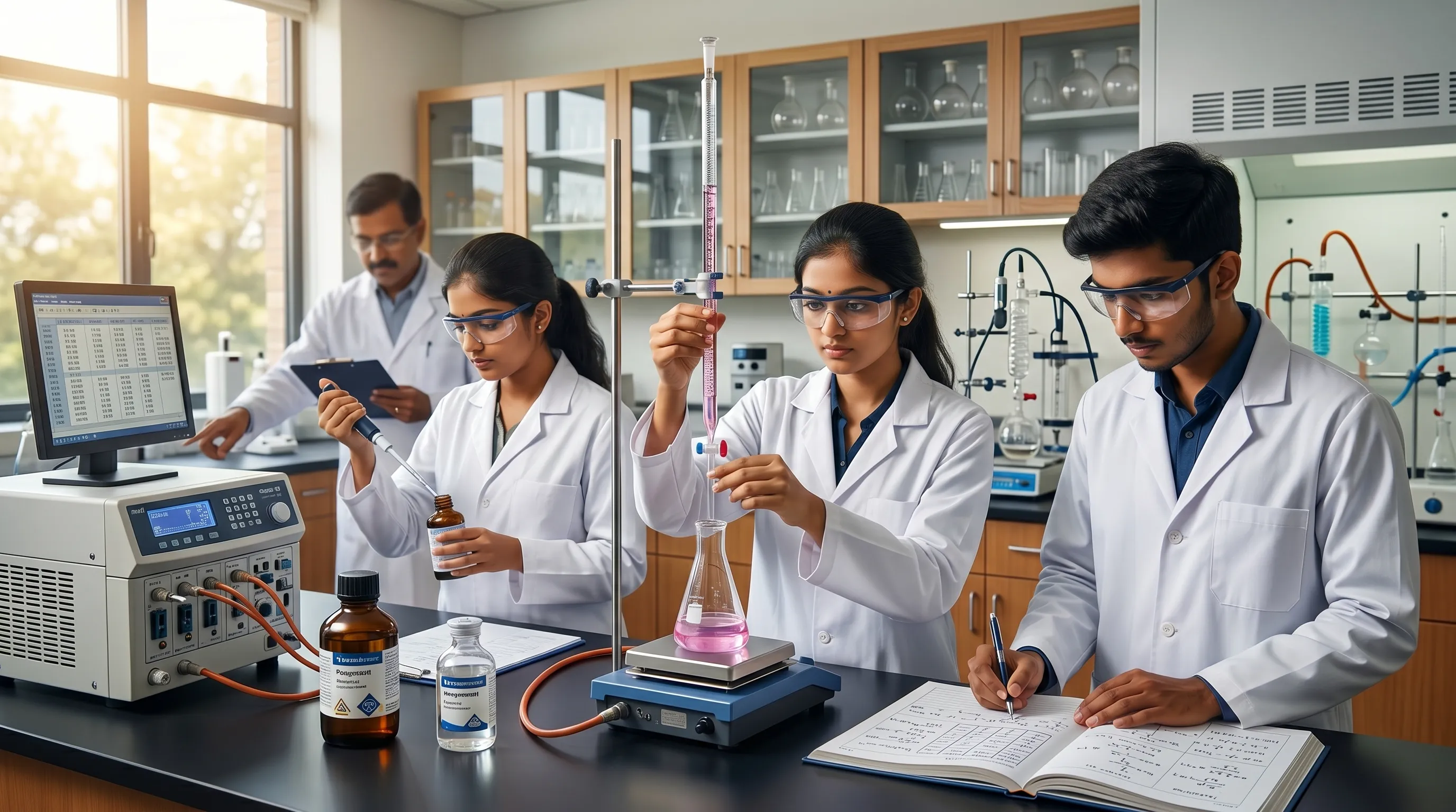Science lab with South Indian students