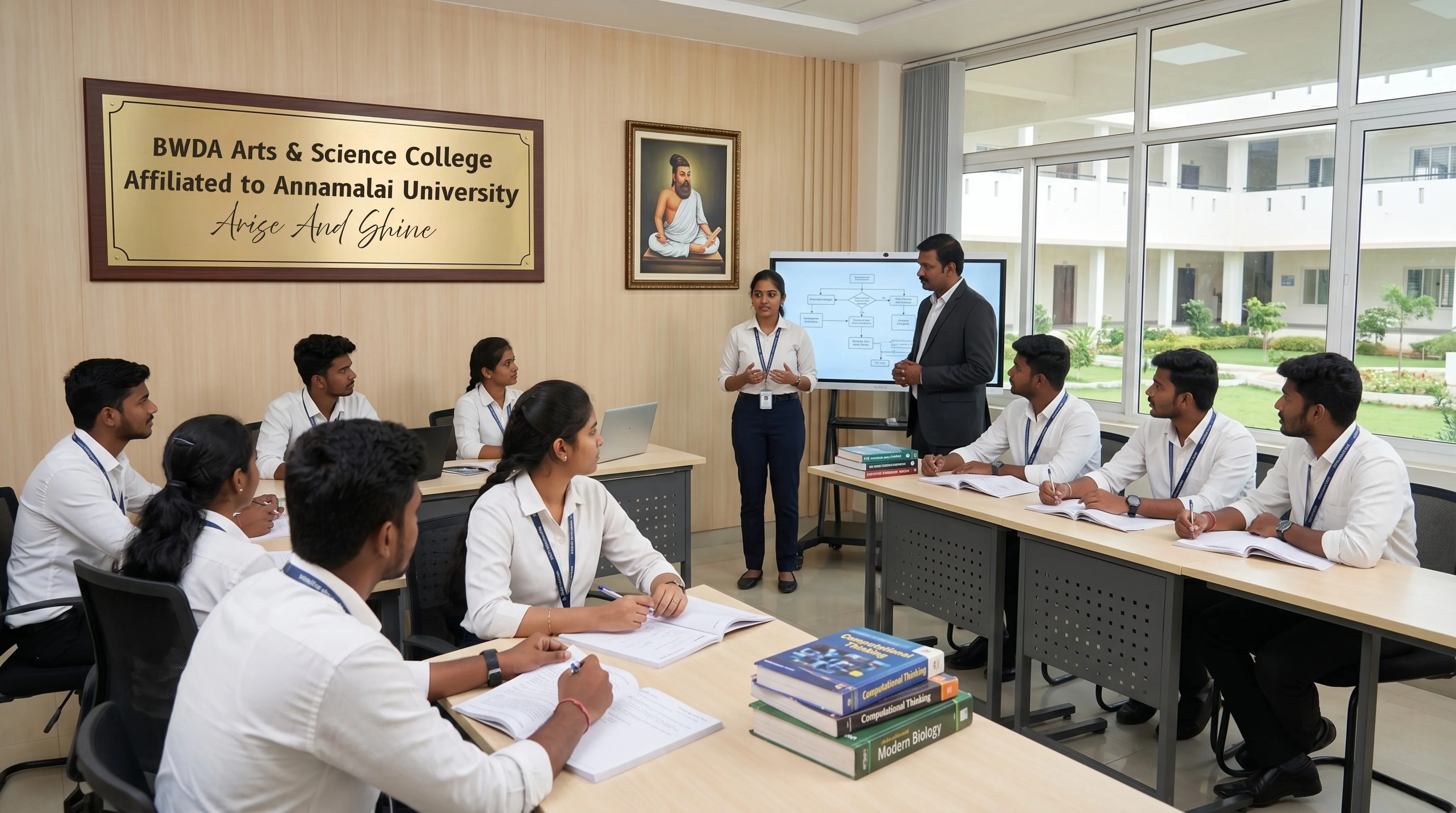 Students attending a classroom session at BWDA college