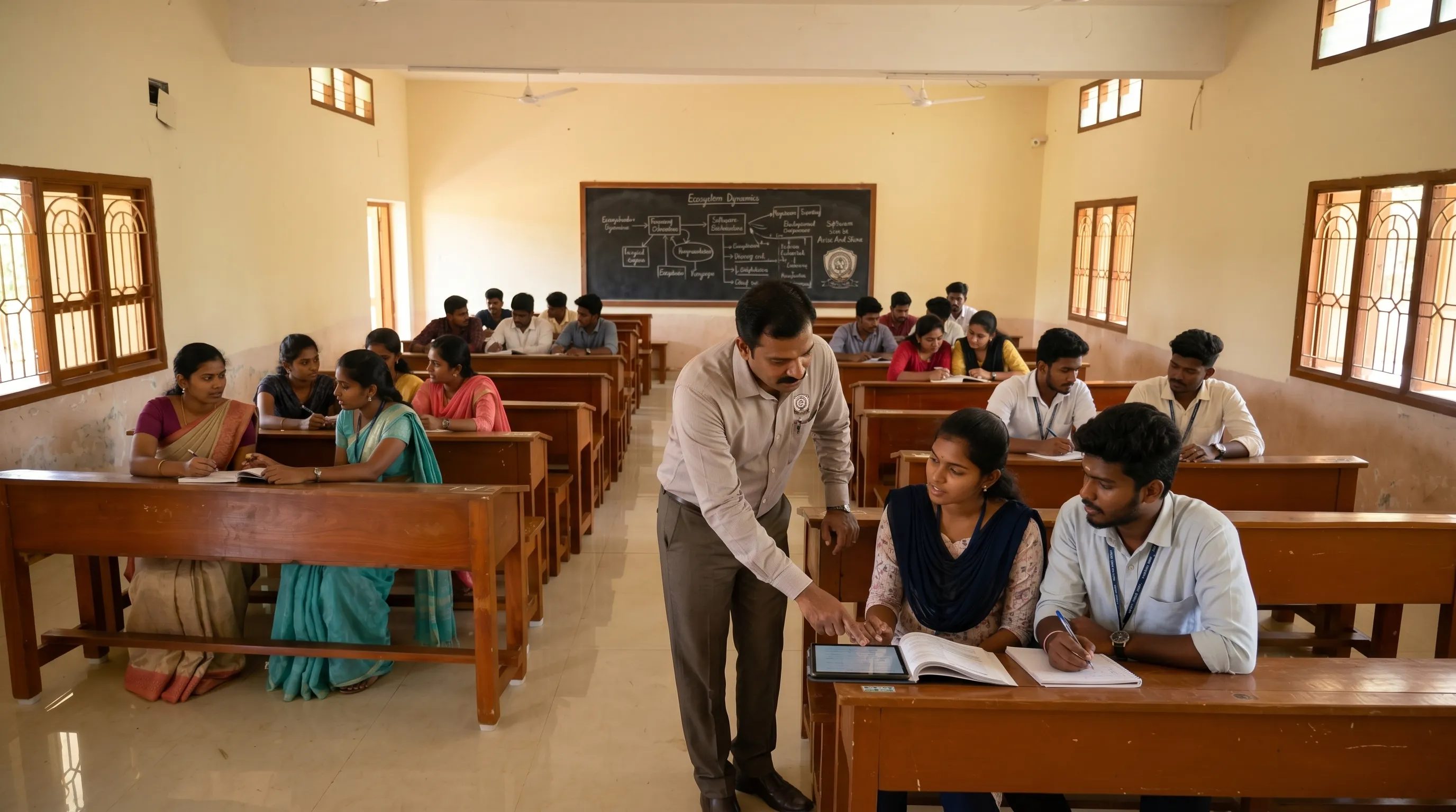 Teacher leading a classroom session at BWDA