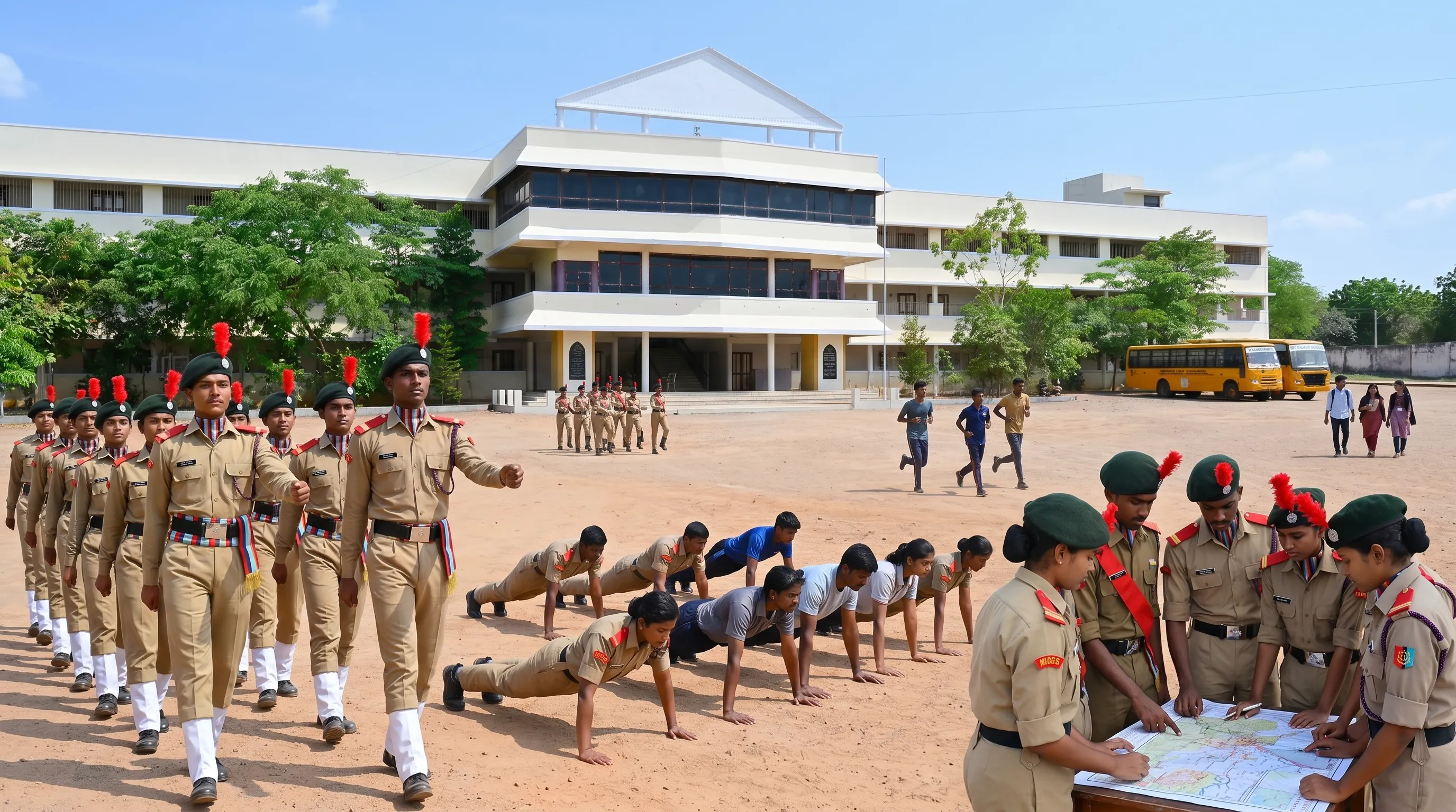 NCC cadets at formal parade ceremony