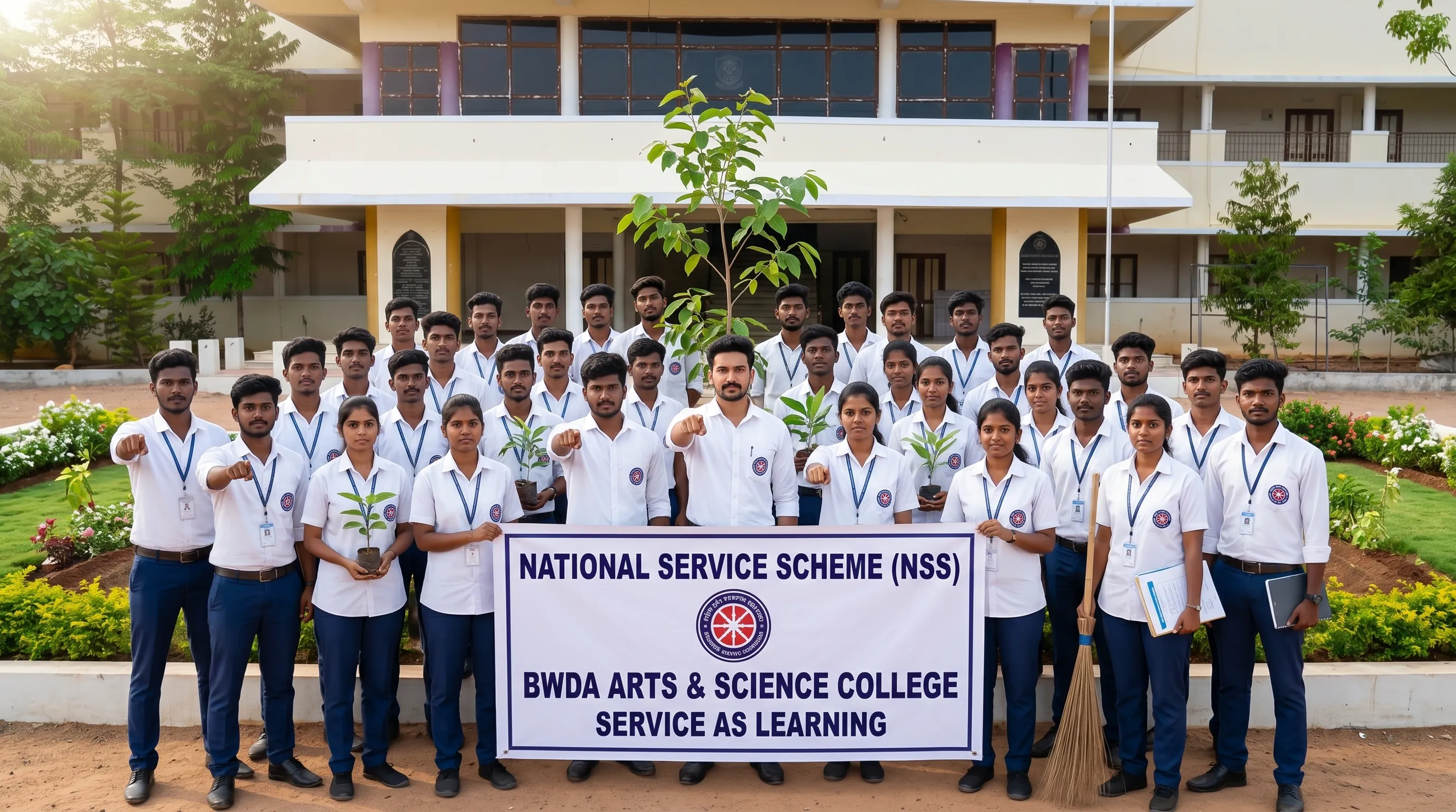 Tree plantation drive by NSS volunteers