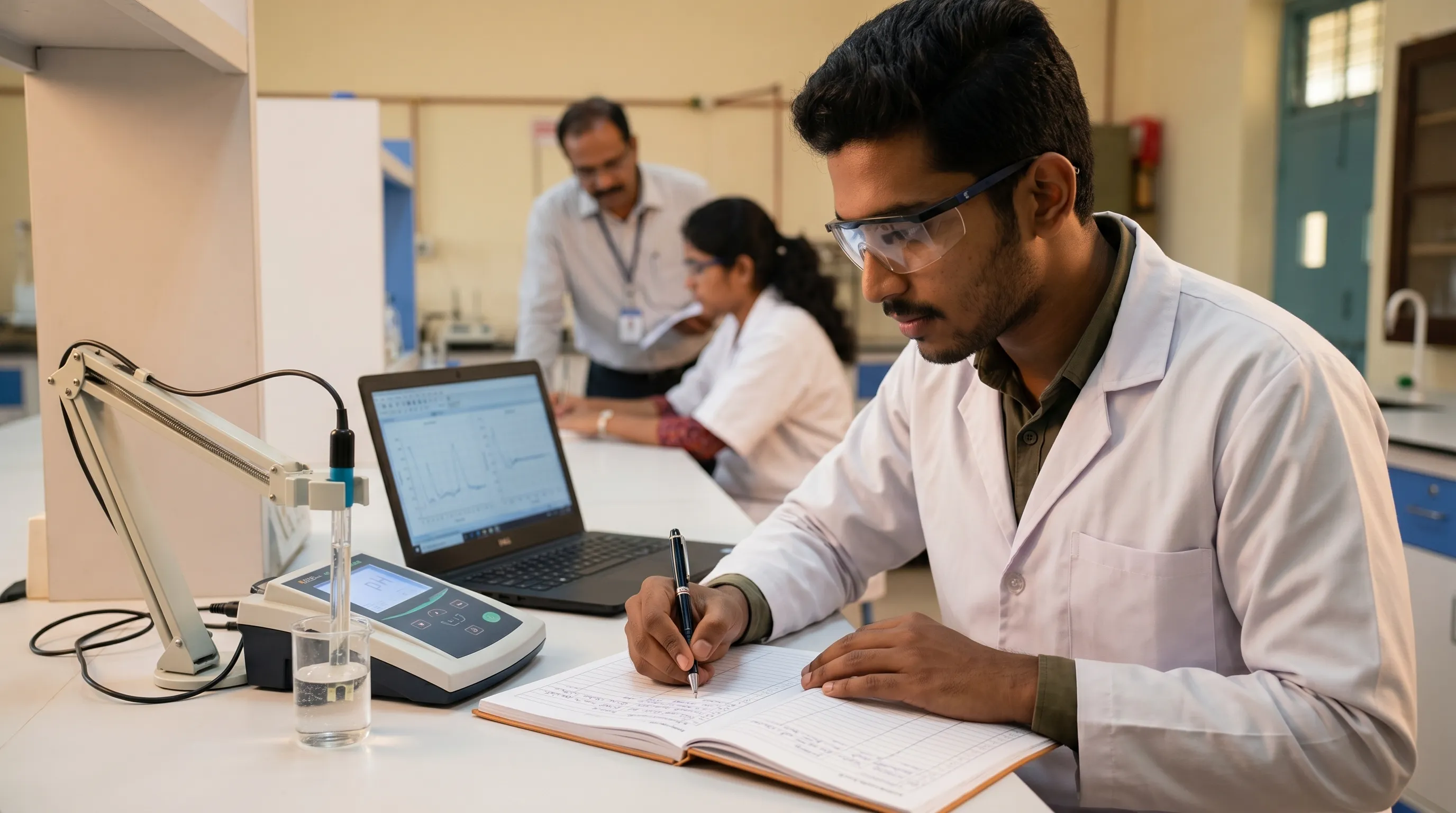 Students progressing through chemistry laboratory learning