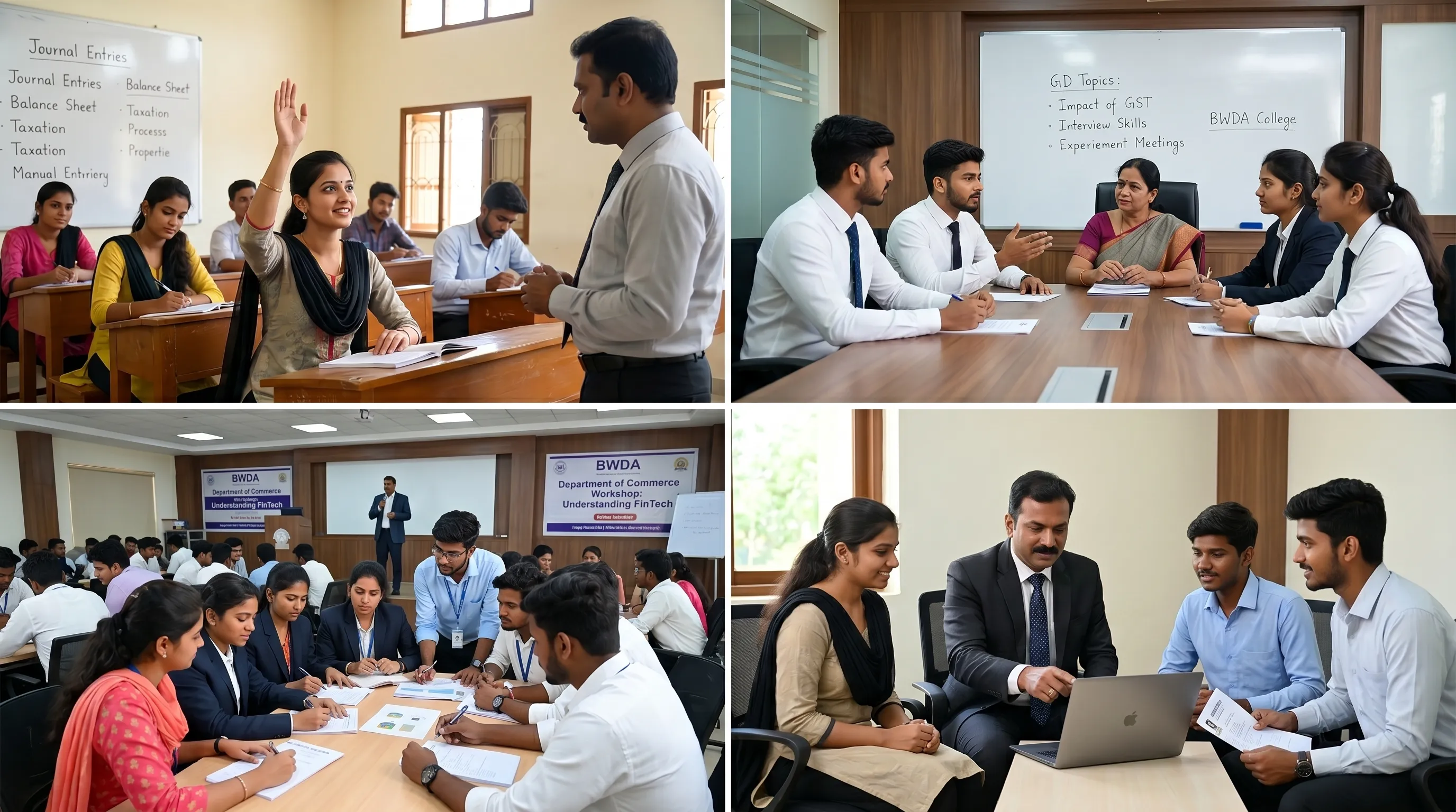 Students progressing through commerce education at BWDA