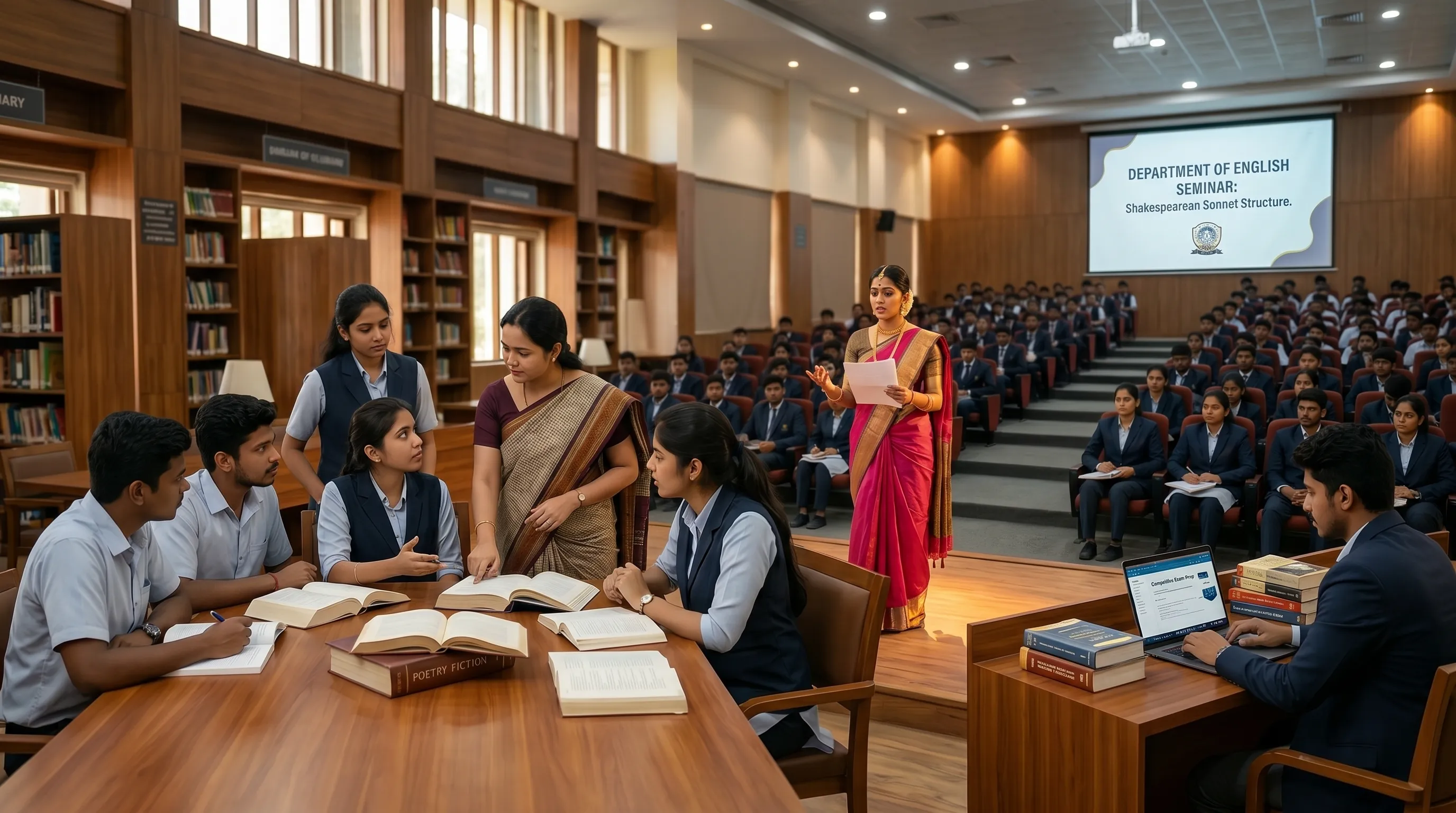 Seminar-style learning activity in the English department