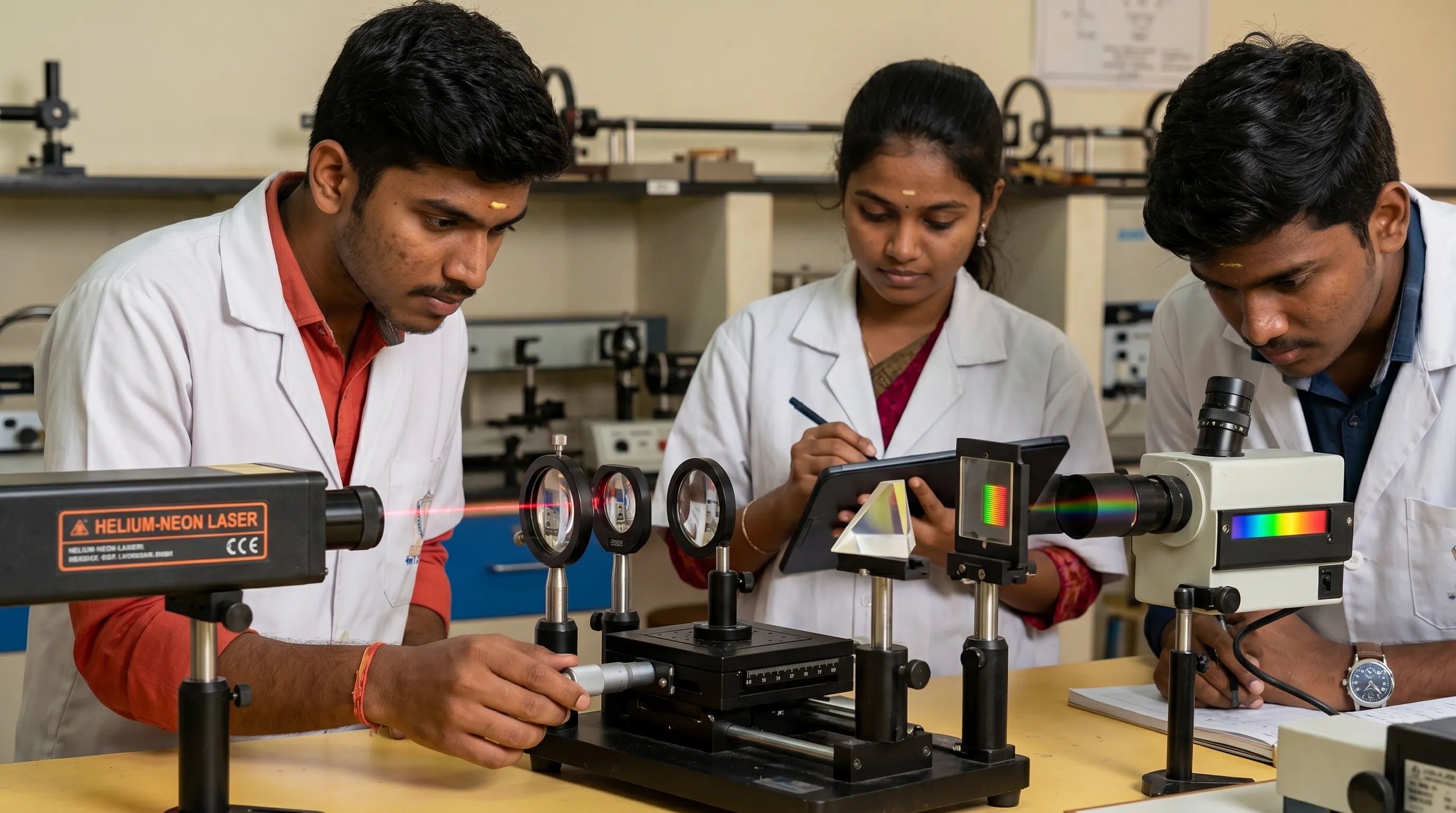 Physics lab instruments and student practice