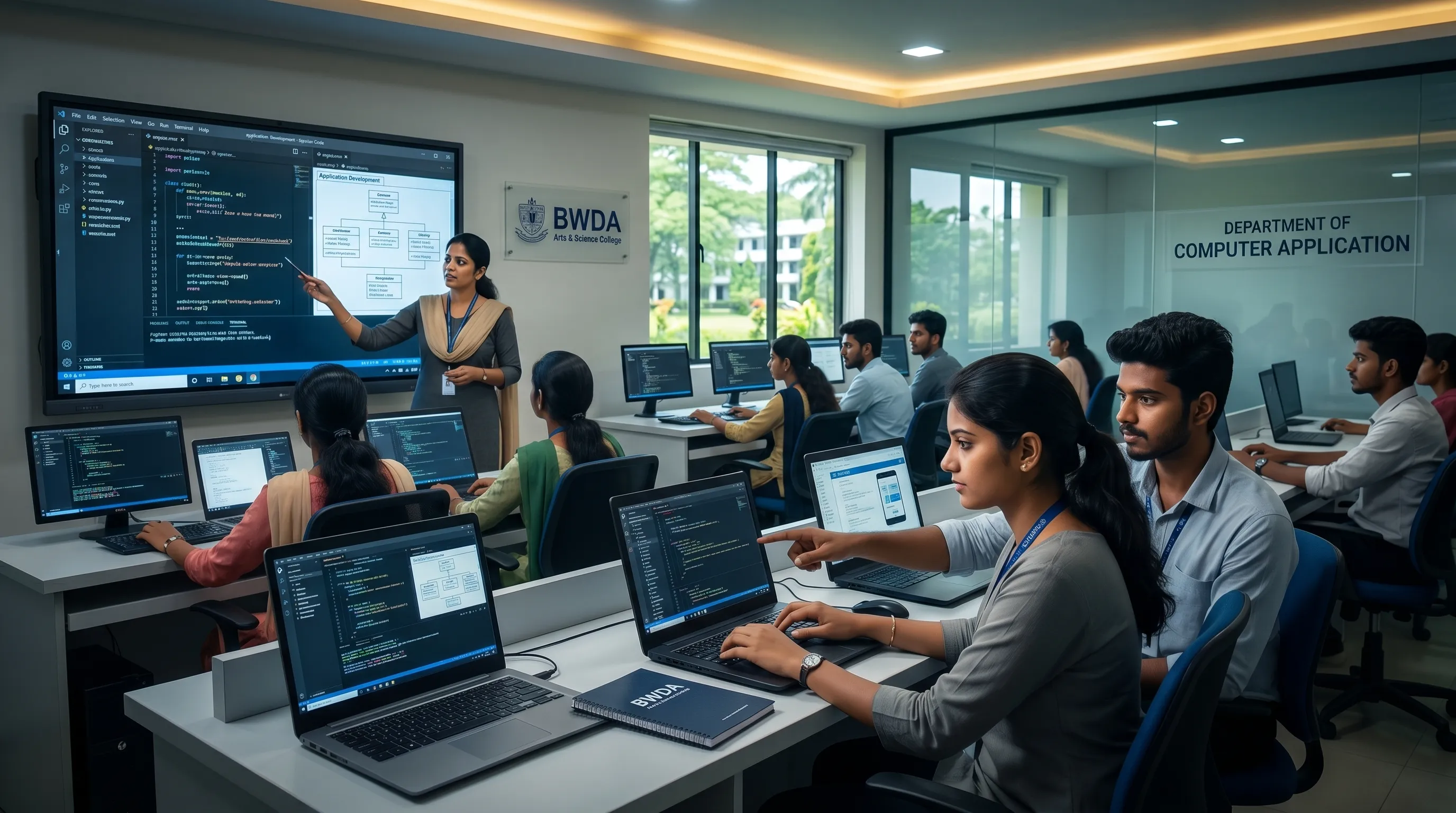 Computer centre workstations at BWDA