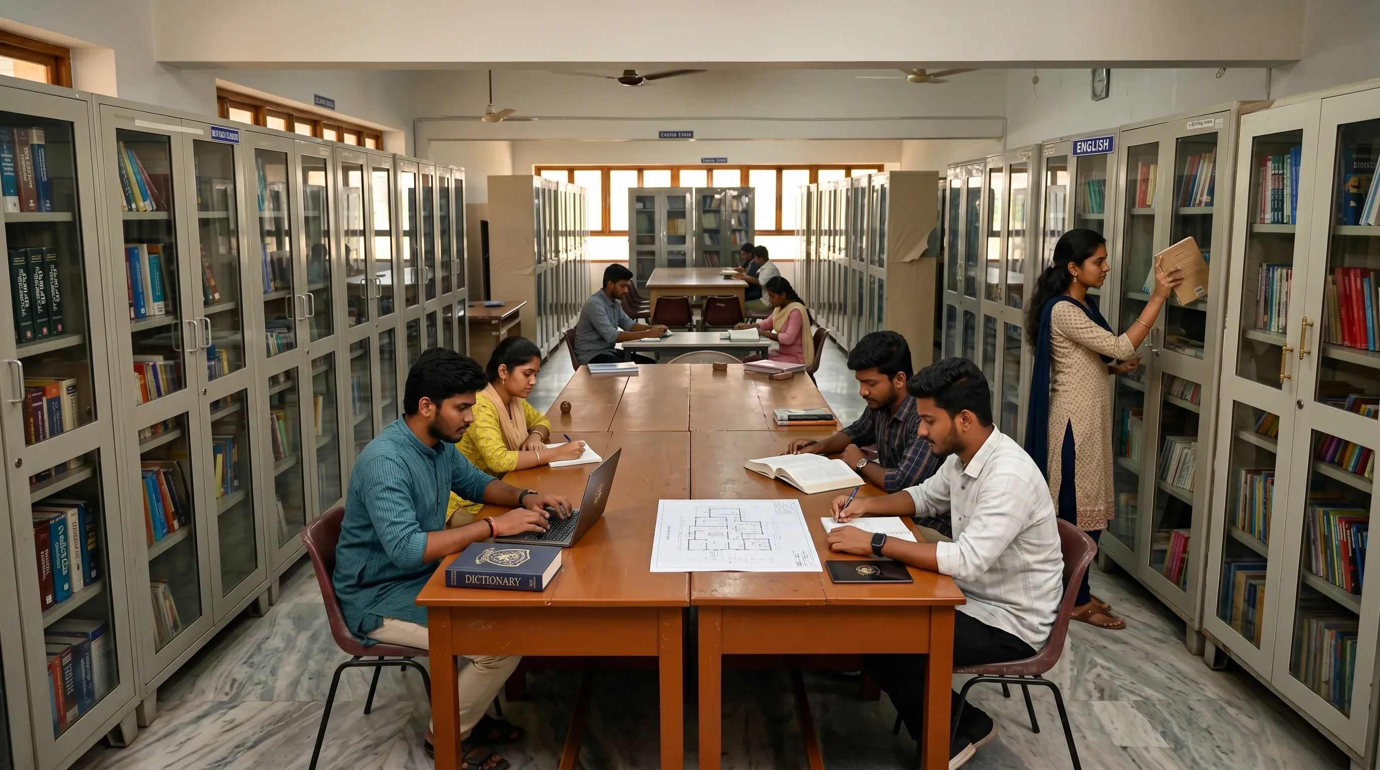 Quiet library study room at BWDA