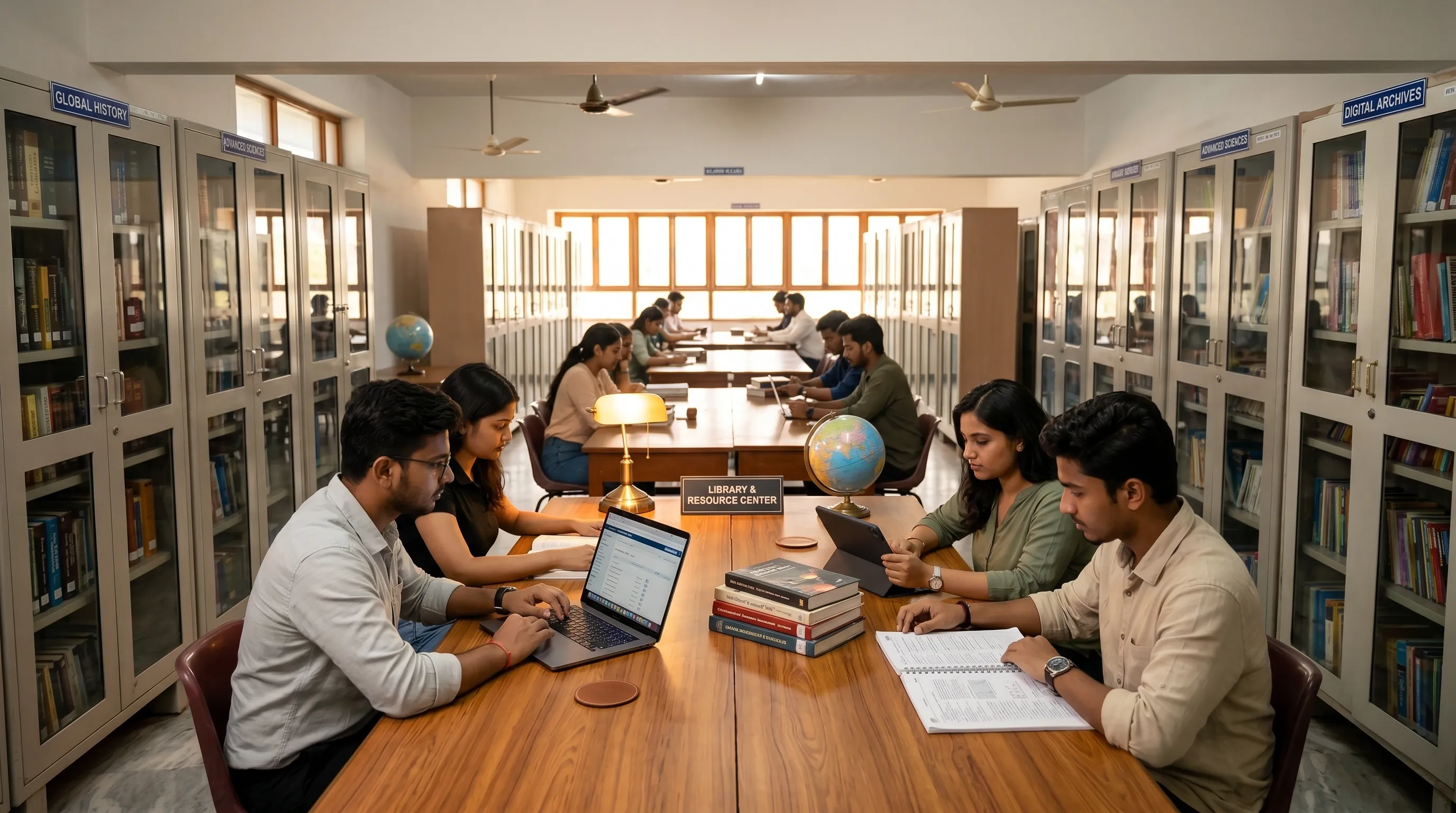 Students studying in BWDA modern library