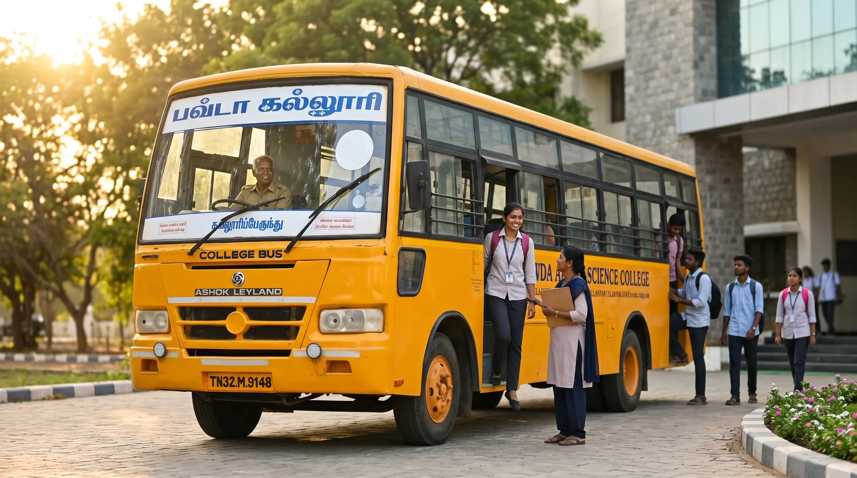 BWDA transport buses lined up for morning routes